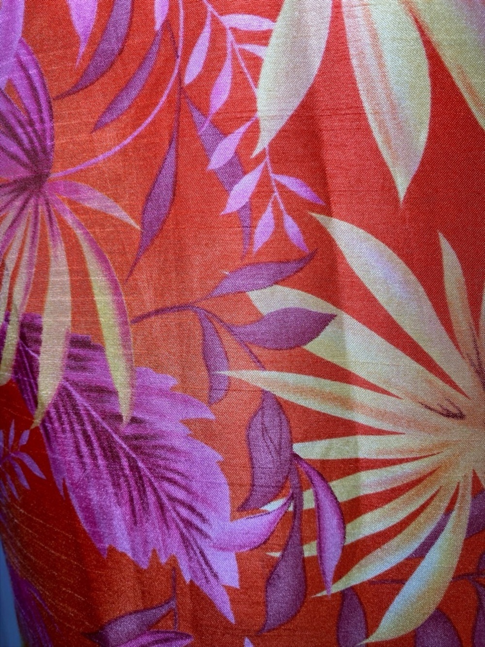 Selene Sport Tropical Orange & Pink Leaf Print Sleeveless Retro Y2K Midi Dress - Picture 14 of 15